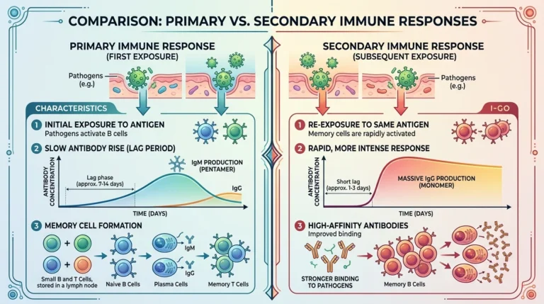 primary and secondary immune response