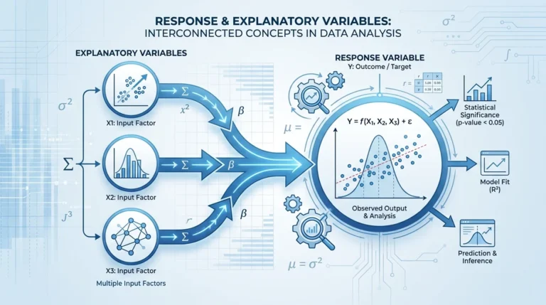response and explanatory variables