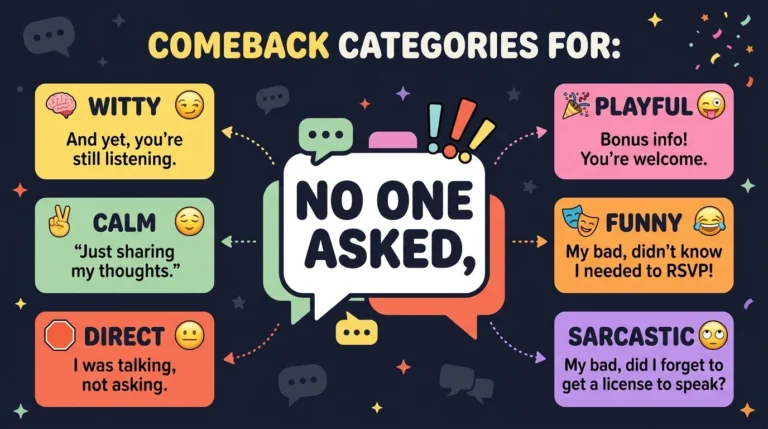 best comebacks to no one asked