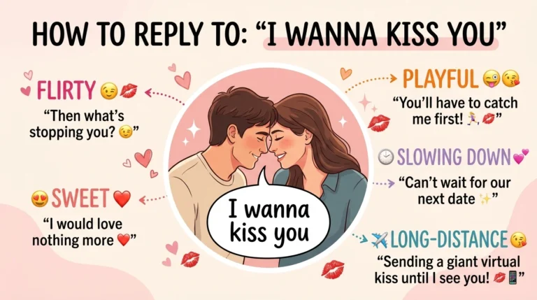 best replies to I wanna kiss you