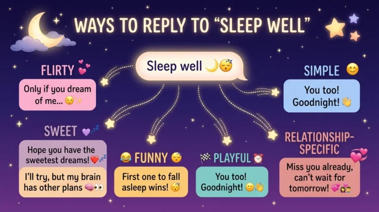 best replies to a sleep well text
