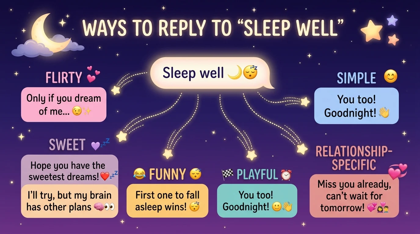 best replies to a sleep well text