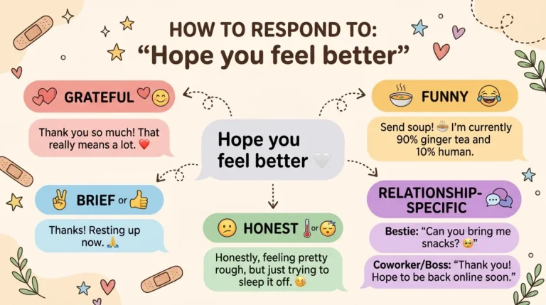 best replies to hope you feel better