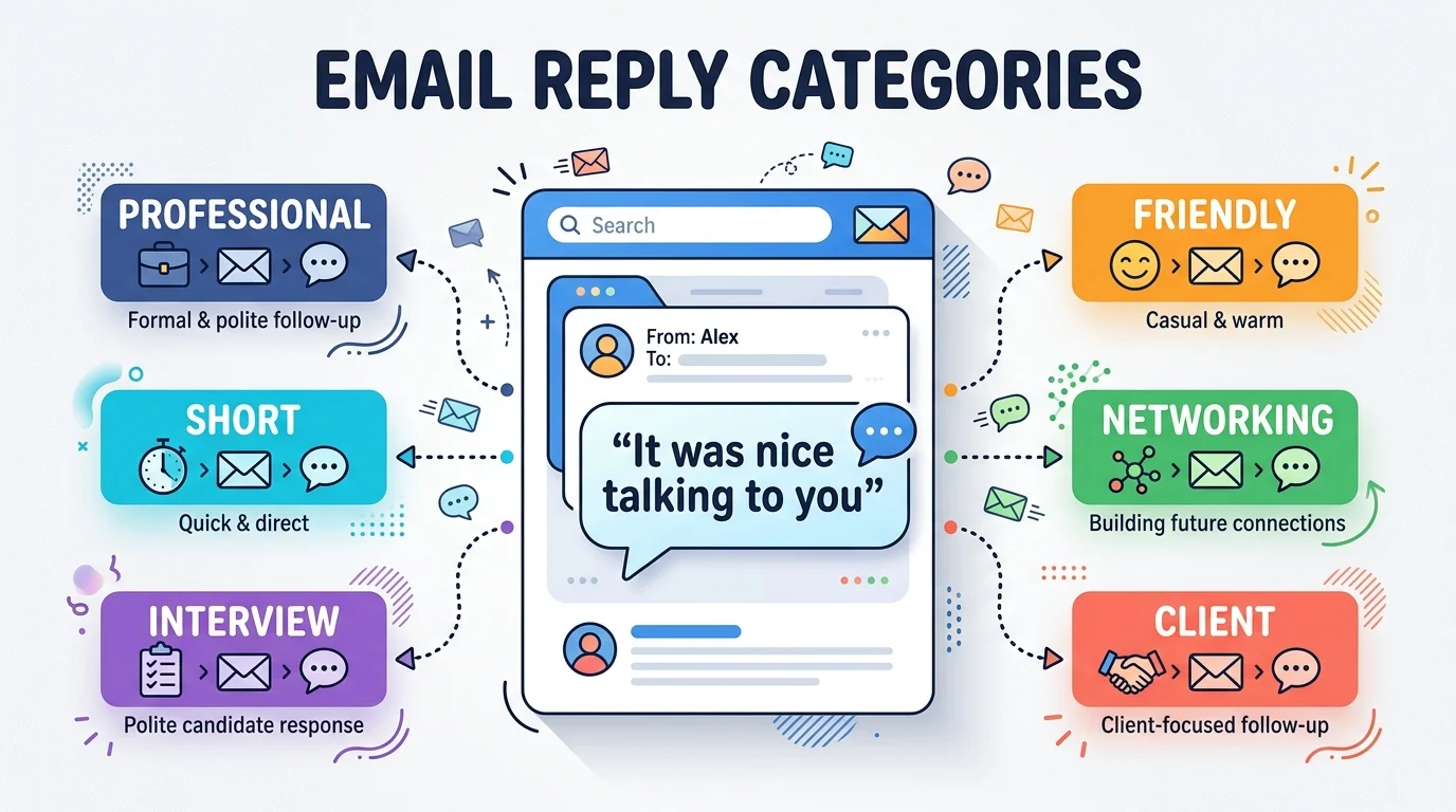 best replies to it was nice talking to you email
