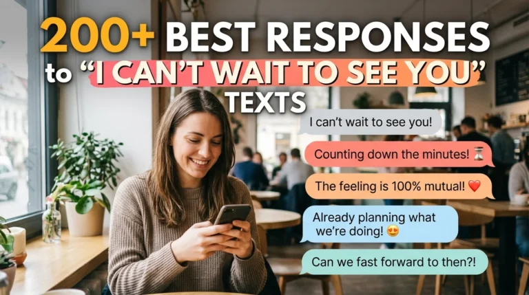 best responses to i can't wait to see you text