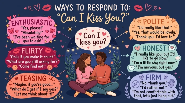 best responses when a guy asks if he can kiss