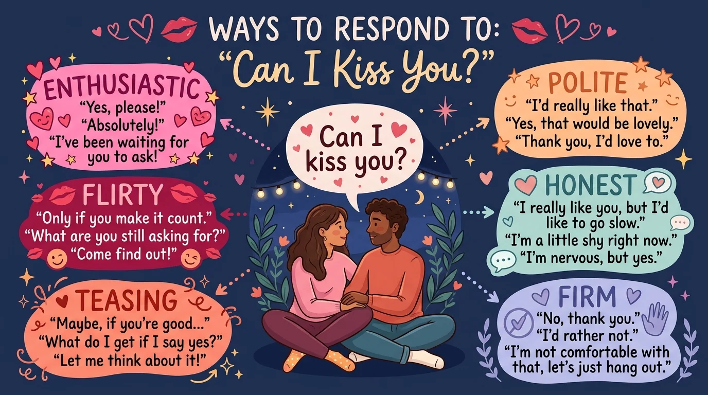 best responses when a guy asks if he can kiss