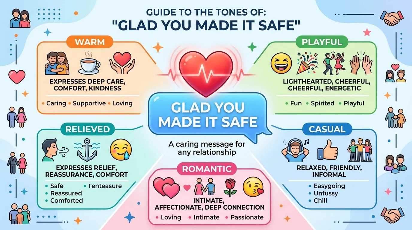 best ways to say glad you made it safe