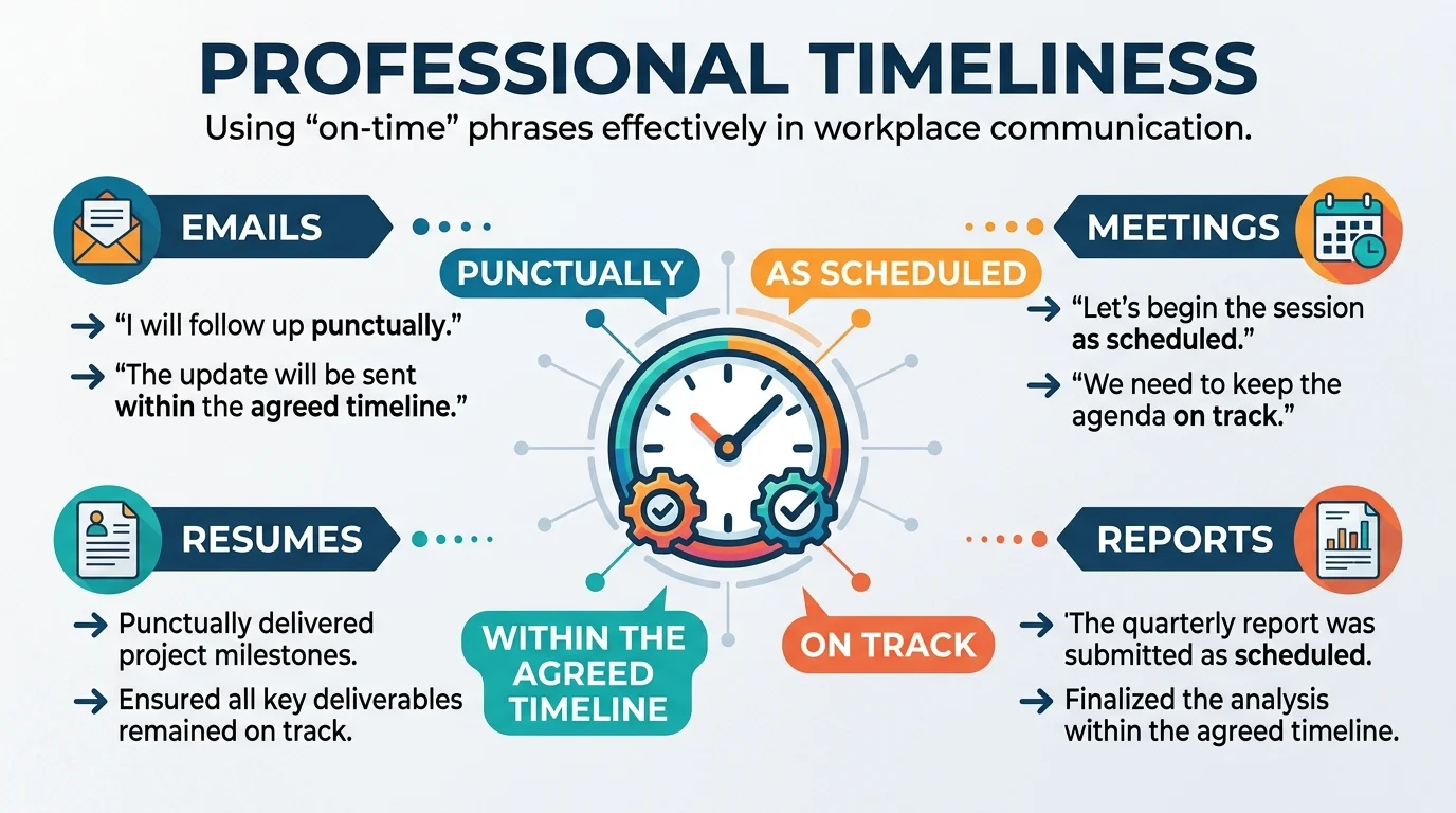 professional ways to say on time